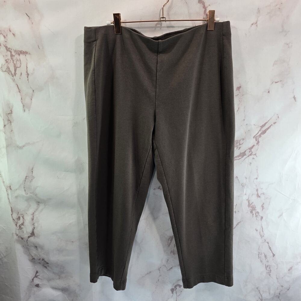 J Jill Pants Womens Medium Brown Pull On High Rise Crop Slim Leg Pima Capri